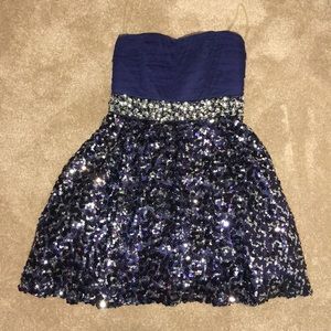 Dark blue sparkly homecoming dress